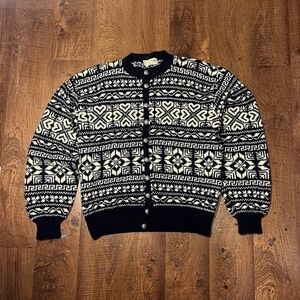 Mans Norwegian Cardigan Sweater - Vintage 1940s - Husfliden Bergen Antique  L